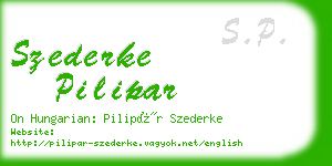 szederke pilipar business card